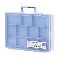 Sorting Tray with Lids Plastic Organizer Box with Dividers, 41 Adjustable Compartments Storage Containers with Handle, Sorters and Organizers for Art Crafts, Jewelry, Screws (Blue)