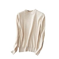 Fashion Cashmere Men's Sweater Semi-High Collar Male Knitted Sweater Loose Pullover Turtleneck Sweater