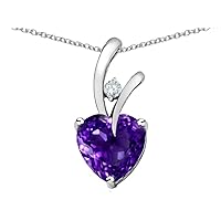 Choice of 10k Gold or Sterling Silver Heart Shape 8mm Endless Love Pendant Necklace