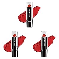 Silk Finish Lipstick, Hydrating Lip Color, Rich Buildable Color, Cherry Frost Red (Pack of 3)