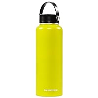 Double-Wall Vacuum Insulated Stainless Steel Water Bottle, 3 Caps Included, Multiple Colors and Sizes
