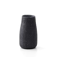 Marui Pottery MR-11-7314 Shigaraki Ware Hephimon Flower Base Large Black Acorn Black Sandstone Pottery