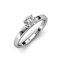 GIA Certified 0.50 ct Solitaire Natural Diamond Engagement Ring 14K White Gold