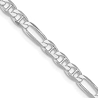 925 Sterling Silver Rhodium Plated 4.5mm Figaro Nautical Ship Mariner Anchor Chain Necklace Jewelry for Women - Length Options: 18 20 22 24