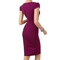 L0085 Elegant purple women's dress gown OL commuter Fashion Uniform S M L XL