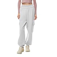 Sweatpants with Pockets 2024 Spring High Waist Women's Causal Drawstring Baggy Straight Leg Joggers