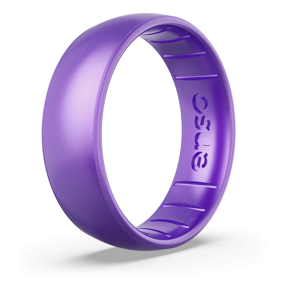 Enso Rings Classic Birthstone Silicone Ring – Unisex Wedding Engagement Band – Comfortable Breathable Band – 6.6mm Wide, 1.75mm Thick