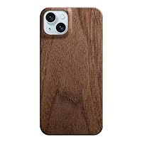 Wood Case for iPhone 15 Plus. Slim Fit, Snap-On Design Made from Sustainable Materials & Reinforced with Kevlar. Wireless Charging Compatible (iPhone 15 Plus, Walnut)