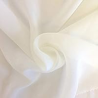 59’’ Solid Color Sheer Chiffon Fabric Yards Continuous for DIY Decoration Valance Ivory/25 Yards