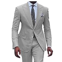 Men's Suit Blazer Casual 2 Piece Single Breasted Suits Jacket Pants