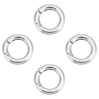 UNICRAFTALE 4Pcs 304 Stainless Steel Spring Gate Rings Round Ring Springring Trigger Clasp Spring Snap Clip Hooks Metal Split Rings Keyring Buckle for Jewelry Making