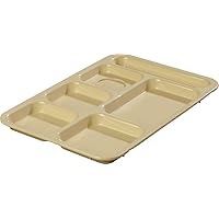Carlisle FoodService Products / Brands-P614R25 Rectangular Tray w/ (6) Compartments, Polypropylene, Tan , 10
