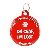Web Enabled Super Pet ID Smart Tag. Deluxe Coated Steel, with DynoIQ & Lifetime Recovery Service. Fun Series (Red: