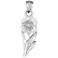 Flower Pendant | Sterling Silver 925 Flower Pendant - 29 mm