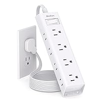10FT Extension Cord - Power Strip Surge Protector, Flat Plug, Addtam 12 Widely Outlets 3 Sides Outlet Extender, 900J, Wall Mount, Desk Charging Station Compact for Home Office Dorm Room Essentials