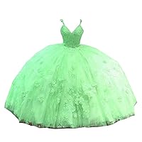 Romantic Lace Ball Gown Quinceanera Prom Dresses with Floral Flowers Applique Corset Back 2024