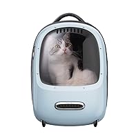 Cat Backpack Carrier with Inbuilt Fan & Light, Airline-Approved Pet Backpack Bubble for Kitty Small Dog, Detachable Dog Backpack with Padded Strap for Travel, Hiking, Walking & Outdoor