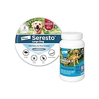 Seresto Vet-Recommended Flea & Tick Prevention Collar for Large Dogs and Free Form Omega-3 Fish Oil Snip Tips for Medium and Large Dogs | 8 Months Protection + 60-count