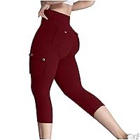 Capri Pants for Women 2024 Summer Lightweight Stretchy Yoga Cropped Pants with Pockets Beach Vacation Capris