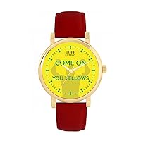 Football Fans Come on You Yellows Ladies Watch 38mm Case 3atm Water Resistant Custom Designed Quartz Movement Luxury Fashionable