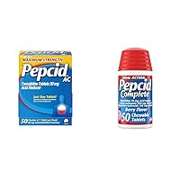 Pepcid AC Complete Heartburn Relief Tablets Bundle, 50 Count Each