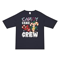 Vintage Candy Cane Crew Christmas Accessories Unisex Oversized Tee