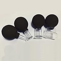 4 Pieces Glass Facial Cupping Set, Silicone Vacuum Suction Massage Cups, Lymphatic Therapy Sets, Professional Cupping Set for Face and Body (Black)