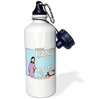 3dRose Jesus Parable Another Bite Out of the Big Apple Sports Water Bottle, 21 oz, White