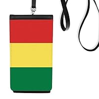 Bolivia Flag Country Symbol Mark Pattern Phone Wallet Purse Hanging Mobile Pouch Black Pocket