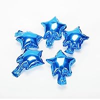 5 Inch Blue Star Shape Small Mylar Balloons Mini Foil Balloon for Birthday Baby Shower Graduation Party Decoration (Blue Star, 50pcs)