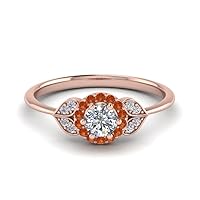 Choose Your Gemstone Petal Diamond CZ Engagement Ring rose gold plated Round Shape PETITE ENGAGEMENT RINGS Everyday Jewelry Wedding Jewelry Handmade Gifts for Wife US Size 4 to 12