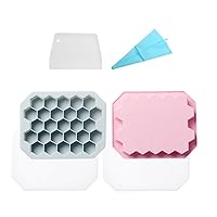 2 Packs 27 Cavity Bees Honeycomb Silicone Chocolate Molds with Lids, Soft Silicone Molds for Fondant, Baking, Ice Cube Making, Candy Making DIY Soap & Resin