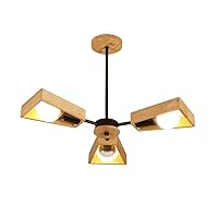 Nordic Modern Chandelier Fan Shape Ceiling Pendant Lamp Adjustable Lampshade Wood Suspension Light Living Room Cafe Bar Hanging Lights Decorated Restaurant Chandelier Lovely (Color : Black)