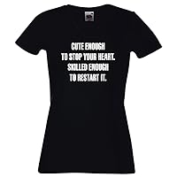 Black Dragon - T - Shirt Woman V - Tee Black - Cute Enough to Stop Your Heart - JDM/Die Cut