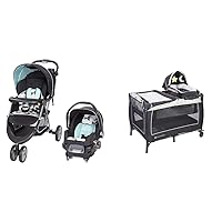 Baby Trend EZ Ride 35 Travel System, Doodle Dots & Lil Snooze Deluxe 2 Nursery Center, Twinkle Twinkle Moon