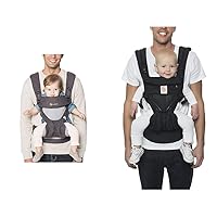 Ergobaby 360 All-Position Baby Carrier with Lumbar Support (12-45 Pounds) Bundle with Omni 360 All-Position Newborn to Toddler Carrier (7-45 Pounds)