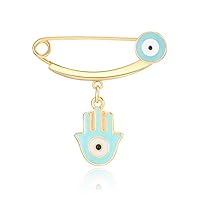 MANVEN Hamsa Evil Eye Stroller Pin Lucky Protection Clothes Brooch Diaper Bag Pin Birthday Gift