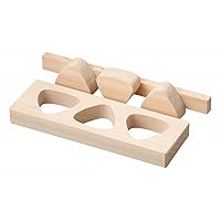 Cypress & Rice Ball Cutter, Phase Mold (with Presser), 3 Holes, Approx. 11.2 x 3.9 x 1.2 inches (28.5 x 10 x 3 cm), About 2.8 oz (80 g) per piece