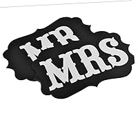 BESTOYARD Pair Wedding Party Favors Photography Props for Weddings Mr and Mrs Wedding Hanging Sign Wedding Decoration Wedding Pictures Prop Chairs Table Wooden Bride Banner Wedding Dress
