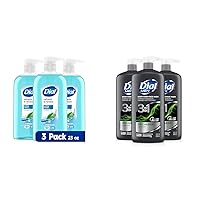 Dial Body Wash, Refresh & Renew Spring Water, 23 fl oz (Pack of 3) & Men 3in1 Body, Hair and Face Wash, Recharge, 69 fl oz (3-23 fl oz Bottles)
