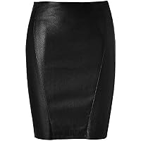 D Dolly Lamb Leather Pencil Skirt for Women Below The Knee - Slim Bodycon Skirt