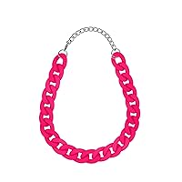 Soul-Cats Statement Necklace Colourful Giant Oversized Curb Chain Link Chain Vintage
