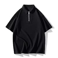 Large Size Short Sleeved T-Shirt for Men's Lapel Thin Half Sleeved