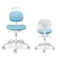 Microscope U-Series Skin Feel Leather Doctor's Chair with Adjustable Seating System Height and Backrest Angle Lifting Chair Ergonomic and Angle Lifting Chair Light Blue Color (PLST-066)