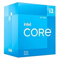 Intel® Core™ 12th Gen i3-12100F desktop processor, featuring PCIe Gen 5.0 & 4.0 support, DDR5 and DDR4 support. Discrete graphics required.