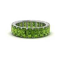 Choose Your Color Modern Eternity Band 925 Sterling Silver Channel Emerald cut friendship day Chunky Promise Ring Office wear Party wear gift for womens and girls Size US 4 TO 13