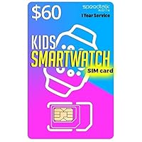 SpeedTalk Mobile Kids Smart Watch SIM Card for 4G LTE GSM Smartwatches and Wearables - 12 Months Service