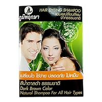 Brown Hair Dye Herbal Shampoo Natural Active Ingredient for All Hair Types Net Vol 0.85 Oz (24 Ml ), Pack of 3