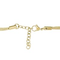 Quiges Women Snake Chain Necklace Stainless Steel with Lobster Clasp (42.5 + 4cm)