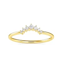VVS Certified Princess Crown Style Diamond Band Ring made in 10K White/Yellow/Rose Gold studded With 0.093 Tcw Round Brilliant Natural Diamond Wedding Rings, Promise Ring, Birthday Gift for her